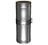 Труба телескопическая L = 350 – 550 мм с изоляцией 50 мм (двустенная, сталь 0,5 мм, диаметр 150 мм, зеркальная) TTvDR550