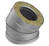 Отвод 30° с изоляцией 50 мм (двустенный, сталь 0,5 мм, диаметр 150 мм, зеркальная) OTvDR30