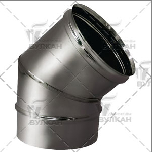 Отвод  45º; (сталь 0,5 мм, диаметр 200 мм, матовая) OTvHR45