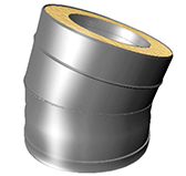 Отвод 15° с изоляцией 50 мм (двустенная, сталь 0,5 мм, диаметр 200 мм, зеркальная) OTvDR15