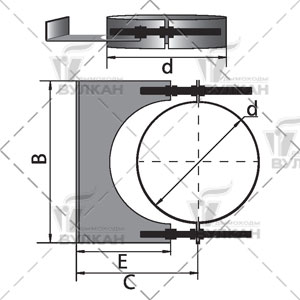 Элемент крепления к стене aisi 321 (сталь 0,5 мм, диаметр 300 мм, матовая) EKvHR