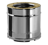 Труба L = 250 мм с изоляцией 50 мм (двустенная, сталь 0,5 мм, диаметр 115 мм, зеркальная) TLvDR250