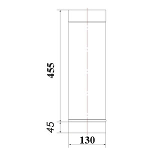 Вулкан Труба прямая L500 D130, AISI 439 (черная)