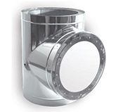 Тройник-взрывной клапан 90° с изоляцией 50 мм (двустенный, сталь 0,5 мм, диаметр 115 мм, зеркальная) TVvDR
