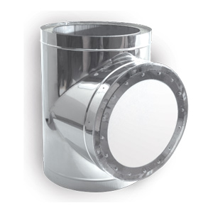 Тройник-взрывной клапан 90° с изоляцией 50 мм (двустенный, сталь 0,5 мм, диаметр 150 мм, зеркальная) TVvDR
