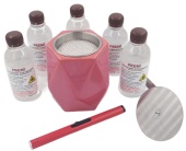 Керамический биокамин Premi Diamond розовый глянцевый (с зажигалкой + 5 бутылок биотоплива)