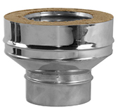 Переходник конус моно-термо с изоляцией 50 мм (двустенный, сталь 0,5 мм, диаметр 180 мм, зеркальная) KMvDR