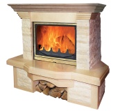 Облицовка каминная угловая Madeira Adela Giallo (деревянная балка)