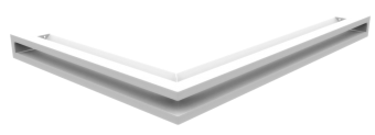 Вентиляционная решетка Kratki Люфт угловая правая 547х766х60 белая, 45S