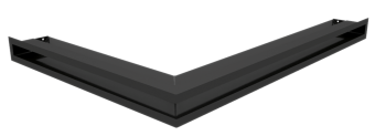 Вентиляционная решетка Kratki Люфт угловая правая 547х766х60 черная, 45S