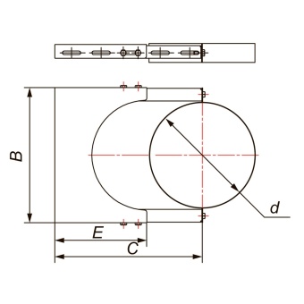 Элемент крепления к стене раздвижной aisi 321 (сталь 0,5 мм, диаметр 200 мм, матовая) 