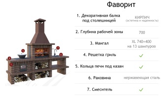 Печь-барбекю Романовские печи Фаворит 3206 коричневый