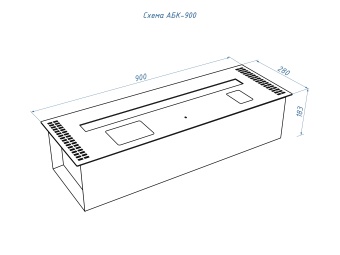Автоматический биокамин Lux Fire Smart Flame 900 RC Inox