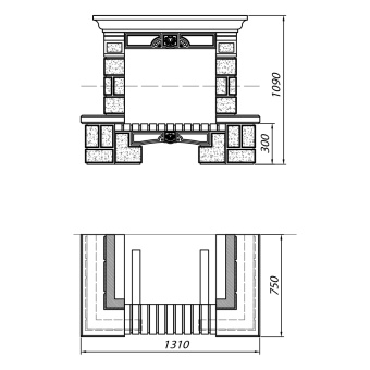 Облицовка фронтальная Sardane SR с каменной балкой, универсальная