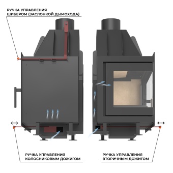 Камин Aston 700 L Vyborg Н-1280 амфиболит