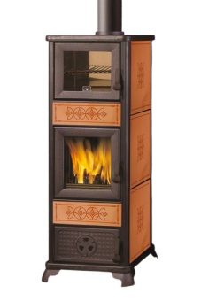 Печь-камин EdilKamin Decor, с духовкой, cuoio