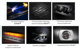 Газовый гриль Napoleon Rogue 425 RSB (черный, с конфоркой, задней горелкой и вертелом в комплекте)