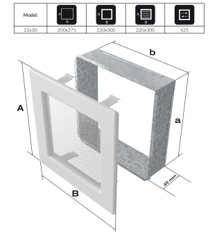 Вентиляционная решетка Kratki 22/30 Стандарт бежевая