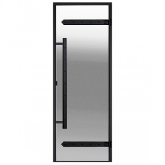 HARVIA Двери стеклянные LEGEND 7/19 черная коробка сосна, прозрачная D71904МL