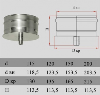 Конденсатосборник (сталь 0,5 мм, диаметр 115 мм) CHHR115-DA