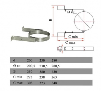 Элемент крепления к стене (сталь 0,5 мм, диаметр 115 мм) XKDdXX115-DAFF