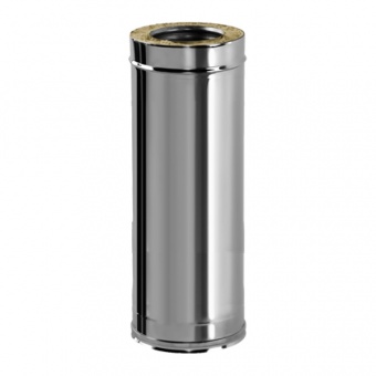 Труба L = 1000 мм с изоляцией 50 мм (двустенная, сталь 0,5 мм, диаметр 115 мм, зеркальная) TLvDR1000