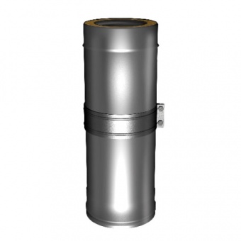 Труба телескопическая L = 350 – 550 мм с изоляцией 50 мм (двустенная, сталь 0,5 мм, диаметр 115 мм, зеркальная) TTvDR550
