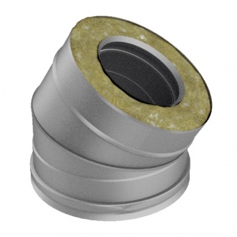 Отвод 30° с изоляцией 50 мм (двустенный, сталь 0,5 мм, диаметр 115 мм, зеркальная) OTvDR30