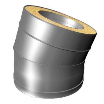 Отвод 15° с изоляцией 50 мм (двустенная, сталь 0,5 мм, диаметр 120 мм, зеркальная) OTvDR15