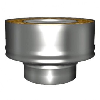 Переходник моно-термо с изоляцией 50 мм (двустенный, сталь 0,5 мм, диаметр 150 мм, зеркальная) PMvDR