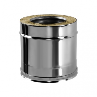 Труба L = 250 мм с изоляцией 50 мм (двустенная, сталь 0,5 мм, диаметр 200 мм, зеркальная) TLvDR250