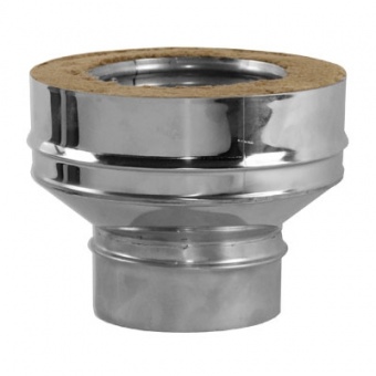 Переходник конус моно-термо с изоляцией 50 мм (двустенный, сталь 0,5 мм, диаметр 250 мм, зеркальная) KMvDR