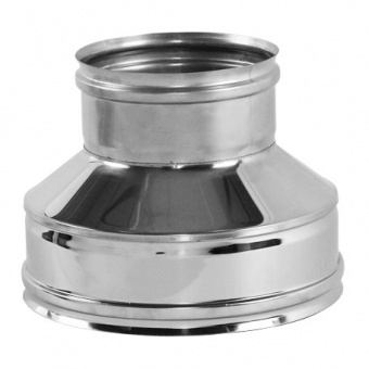 Переходник конус термо-моно с изоляцией 50 мм (двустенный, сталь 0,5 мм, диаметр 250 мм, зеркальная) KTvDR